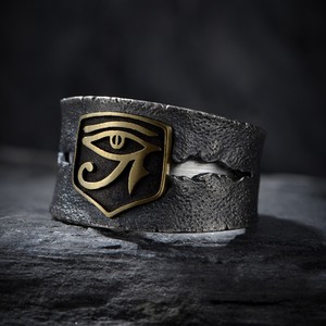 权利之眼戒指s925纯银荷鲁斯阿努比斯古埃及法老护身指环单身复古