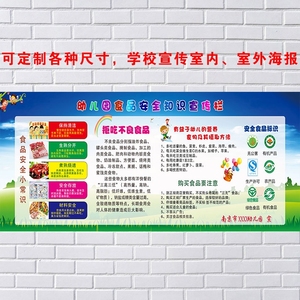 学校幼儿园食品安全知识宣传栏贴纸室内海报户外墙贴宣传定制1431
