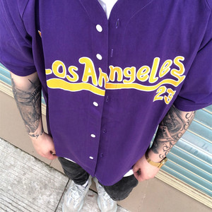 HOTNATE美式嘻哈街头INS款洛杉矶纽约夏季棒球开衫男女短袖T恤潮
