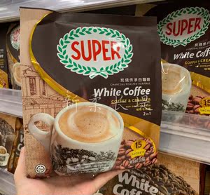 新加坡 Super White Coffee 超级2合1无糖炭烧白咖啡 375G