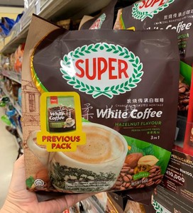 新加坡 Super White Coffer 超级3合1香烤榛果炭烧白咖啡 540G