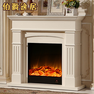 1.2/1.5米美式壁炉架欧式壁炉装饰柜 装饰取暖器火焰弧形黑色壁炉