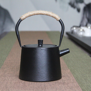素雅简约中式烧水泡茶铸铁壶家用养生壶铁茶壶茶具摆件茶室装饰品