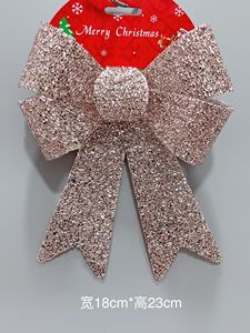 外贸出口圣诞节装饰品金银红白香槟色蝴蝶结圣诞树diy节日礼物