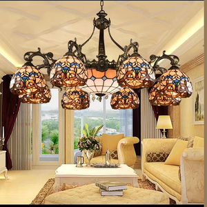 欧美风格客厅吊灯8+3巴洛克美式复古餐厅卧室蒂凡尼艺术氛围灯饰