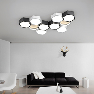 客厅灯2024年新款简约现代大气创意几何组合造型智能卧室吸顶灯具