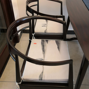 新中式水墨山水意境江南风椅垫红木沙发椅垫加厚海绵办公室坐垫