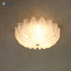 复古卧室吸顶灯纯手工南瓜形玻璃灯罩法式美式入户玄关衣帽间灯具