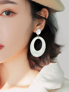 韩国S925纯银针耳环女时尚气质夸张耳饰品耳夹无耳洞百搭韩版简约