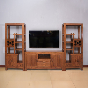 2020年新款中式全实木电视柜组合3米2长大背景墙柜客厅酒柜储物柜