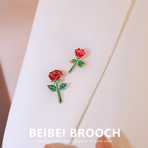 红玫瑰花胸针女个性复古文艺徽章西服衬衫花朵胸花装饰品领针配饰