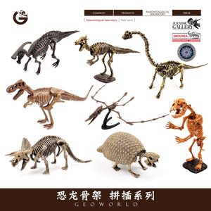GEOWORLD正版散货仿真动物拼装恐龙骨架化石考古模型侏罗纪霸王龙