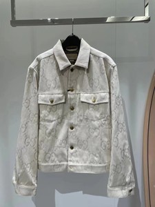 gucci/古奇 2022秋冬 白色老花男士双面牛仔衣夹克外套代购