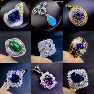 日本香港珠宝展天然红蓝宝石祖母绿欧泊猫眼钻石戒指吊坠项链耳环