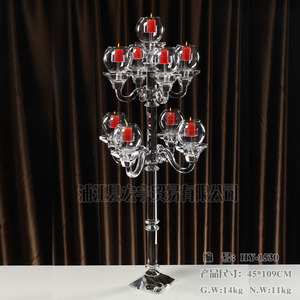 欧式五头水晶玻璃浪漫桌蜡烛烛台酒店会所样板房摆件奢华装饰品