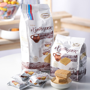 俄罗斯进口威化糖果混拼6种零食大礼包组合整包超大混装500g 包邮