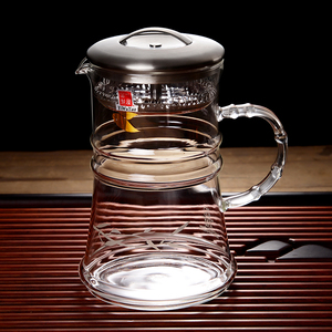 一屋窑玻璃茶具飘逸杯茶壶套装加厚耐热玻璃手工功夫品茗杯泡茶壶