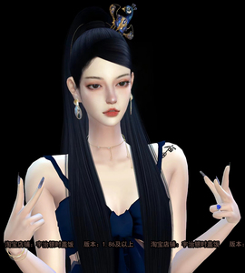 『盖饭』模拟人生4原创人物丨王小姐丨8套衣服sims4丨女头发mod