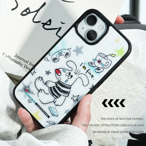 【一只悲伤的小狗】香蕉鱼原创设计师手机壳适用iPhone15promax苹果14pro小众高级感13黑边硅胶磨砂手机壳12