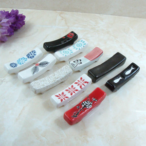 陶瓷筷子架日式韩式中式印花筷子托勺子垫现代筷托架10个包邮