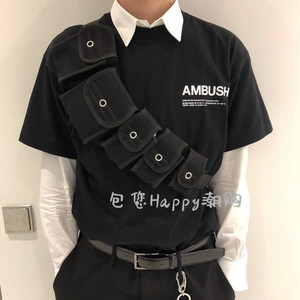 AMBUSH T-SHIRT日本潮牌基础经典款圆领胸前字母LOGO男女短袖T恤