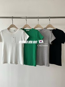 IRVINE 草莓家韩国东大门代购春款 新款 纯色舒适简单款T恤