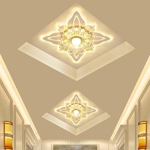 客厅彩色射灯led七彩筒灯嵌入式方形水晶过道走廊玄关门厅入户灯