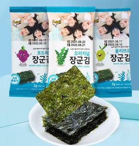 1L5-2韩国进口乐曦宝宝烤海苔片非无盐添加紫菜送1岁幼儿婴儿童