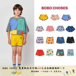 现货 BOBO CHOSES 23ss 春夏 儿童休闲清凉童趣卡通短裤 牛仔裤子