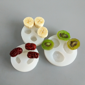 水果干立体硅胶模具大枣猕猴桃香蕉片3d巧克力翻糖QQ糖烘焙模具