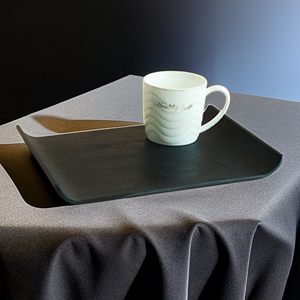 弧形咖啡托盘长方形家用密胺日式简约轻奢水杯黑色高级感精致高档