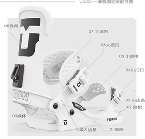 全新原厂UNION滑雪固定器配件/单板滑雪固定器配件大小绑带滑雪配