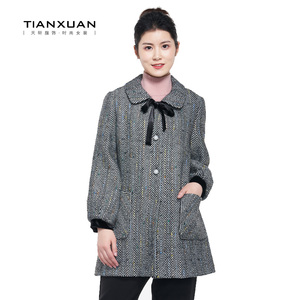 天轩专柜同步冬季新品女式韩版修身毛呢外套TDDE168