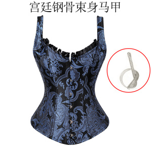 包邮新款哥特式宫廷束身马甲钢骨塑身背心提花束身胸衣corset