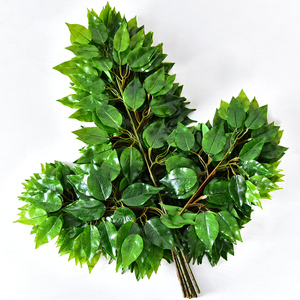 仿真榕树叶装饰过胶假树叶植物叶子塑料树枝造景大绿叶榕树枝道具