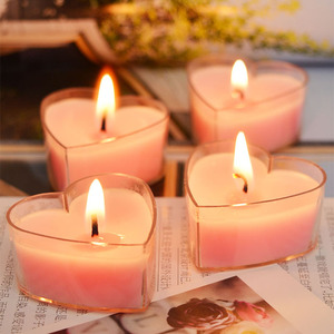 15只心形生日蜡烛浪漫烛光晚餐氛围气氛情调香薰粉色腊烛布置道具