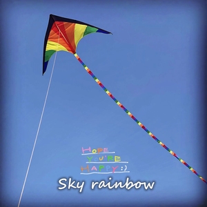 2024新款天空彩虹风筝初学者成人儿童初学者微风易飞入门保飞线轮
