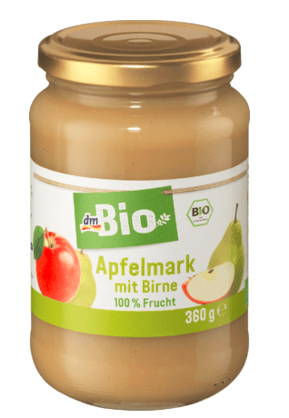 D德国dmbio 有机苹果雪梨酱 无添加 可搭配酸奶甜点 水果伴侣360g