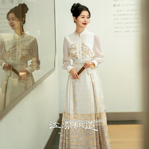 江雲织造|姑苏图 白色马面裙套装2024新款新中式国风上衣汉服女装