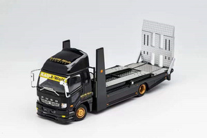 GCD1:64三菱赛车卡车fuso双层拖车合金模型生日礼物礼品