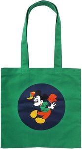 日本代购迪士尼Disney米奇Mickey米老鼠帆布单肩包包复古绿色正品