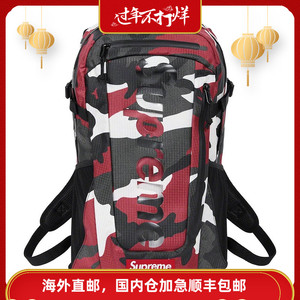 正品Supreme 21SS Backpack Bag双肩包 迷彩书包 旅行包 透明LOGO