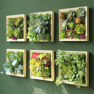 餐厅墙面装饰挂件仿真多肉植物壁挂绿植套餐 墙上创意墙饰植物墙