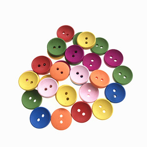 100个一包15mm木质糖果彩色碗扣虚线纽扣服装辅料DIY手工配件扣子