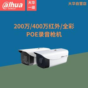 大华200/400万POE枪机网络摄像头室外高清摄影机双光全彩监控清仓