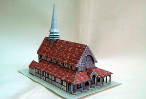 手工diy法国维特里勒弗朗索瓦圣雅克和圣菲利普教堂纸模型3D立体