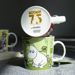 芬兰进口Arabia moomin姆明陶瓷马克杯咖啡杯陶瓷卡通75周年限定