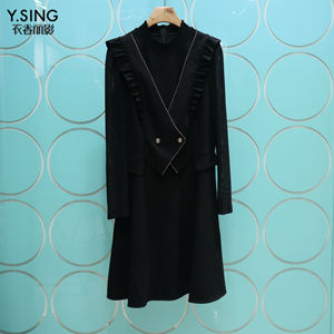 YSING衣香丽影专柜正品2024春季新款气质收腰长袖连衣裙130115109