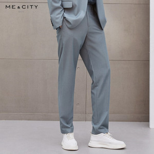 MECITY男装2021春夏季商务设计感直筒垂感长裤mycity西裤男550351