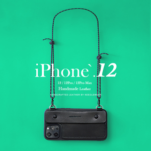两针一线适用iphone15promax苹果手机壳斜挎可插卡挂绳14pro手机背带13真皮12卡包保护套小众个性纯黑色